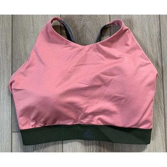 Adidas Pink Padded Racerback Sports Bra Womens Small - Picture 2 of 6